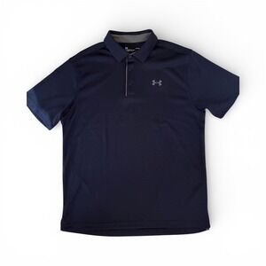 Under Armour Navy Blue Performance Polo Shirt Mens Large Golf Athletic NWT